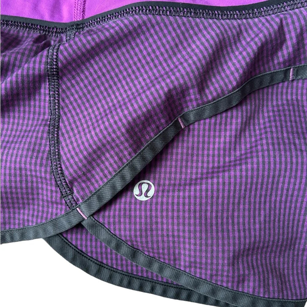 Lululemon Speed Short 2.5” 4-Way Stretch Purple Gingham 8 - Picture 5 of 9